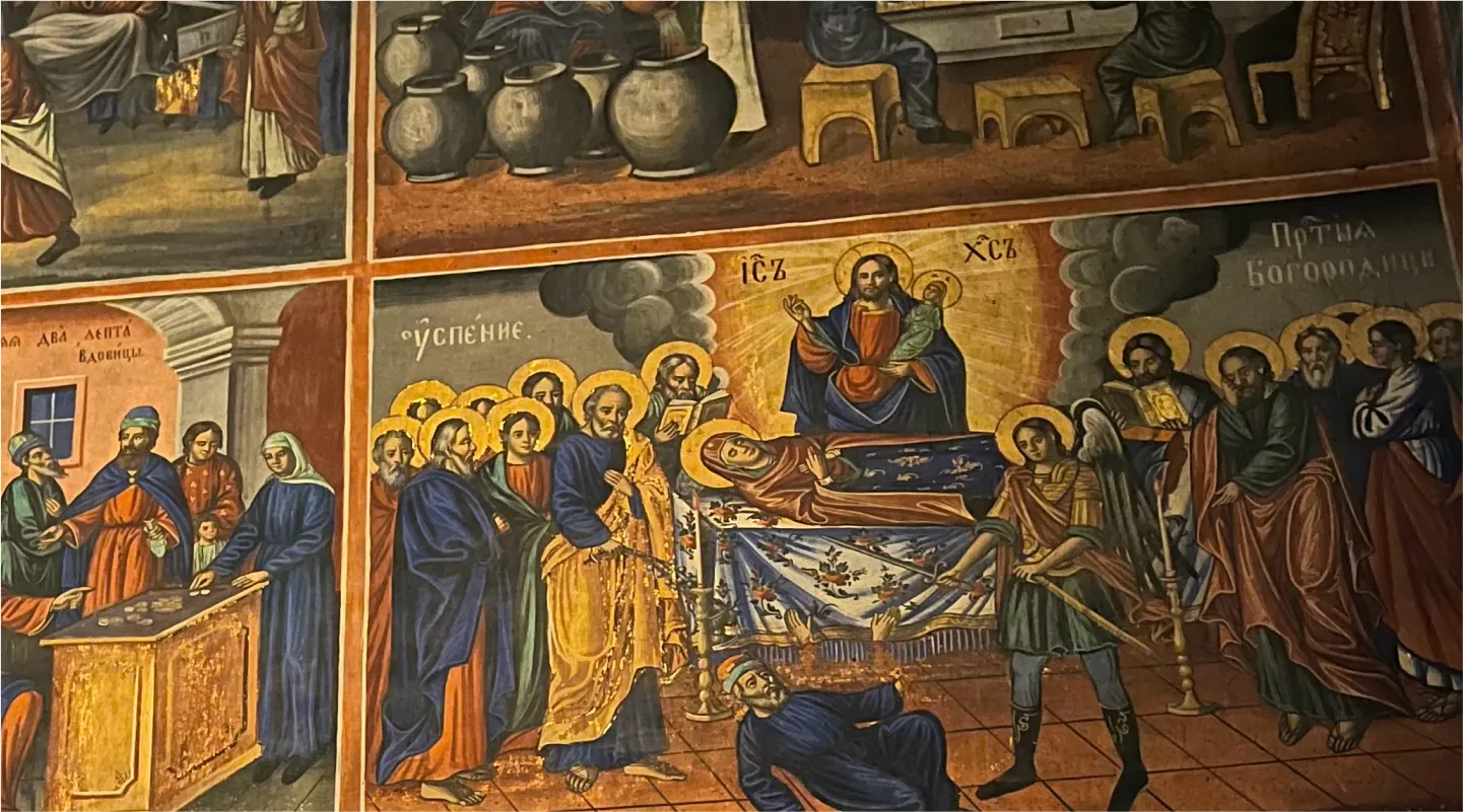 Christelijke tekeningen in kerk